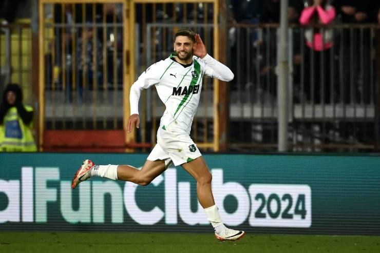 Domenico Berardi esulta dopo il gol con il Sassuolo - foto LaPresse - Interdipendenza.net