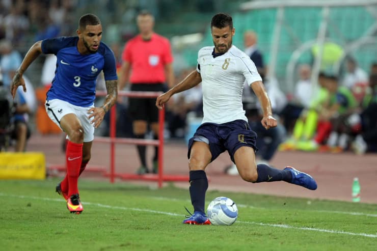 Kurzawa in un'amichevole della Francia contro l'Italia - Foto Lapresse - Interdipendenza.net