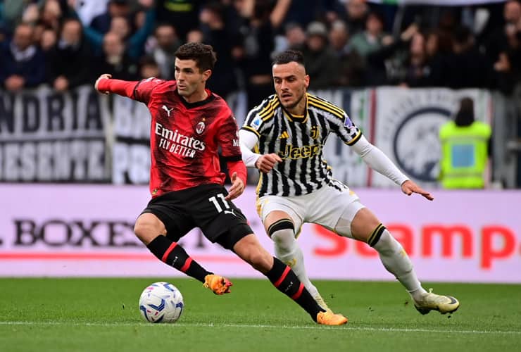 Christian Pulisic in campo con la maglia del Milan - Foto Lapresse - Interdipendenza.net