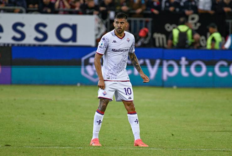 Nico Gonzalez in campo con la maglia della Fiorentina - foto LaPresse - Interdipendenza.net