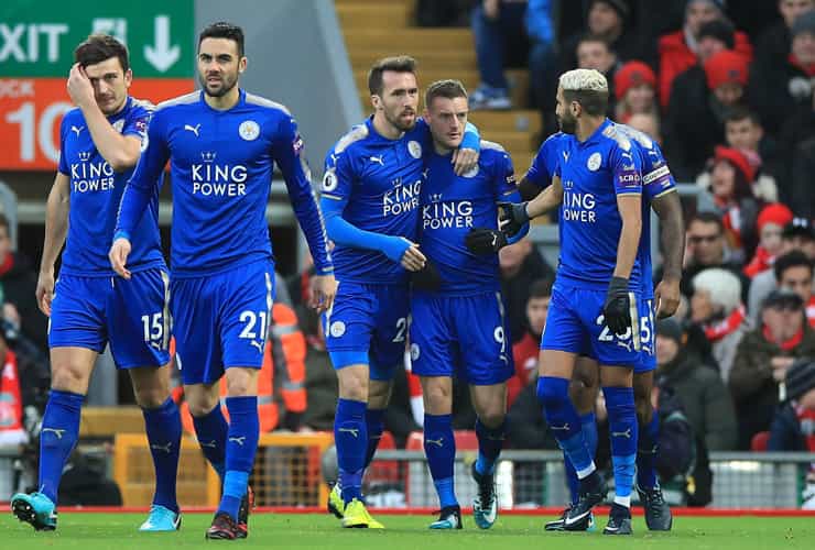 Il Leicester festeggia una rete - Foto Lapresse - Interdipendenza.net