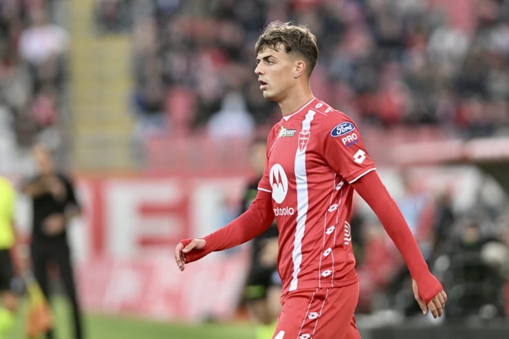 Daniel Maldini con la maglia del Monza - Foto Lapresse - Interdipendenza.net