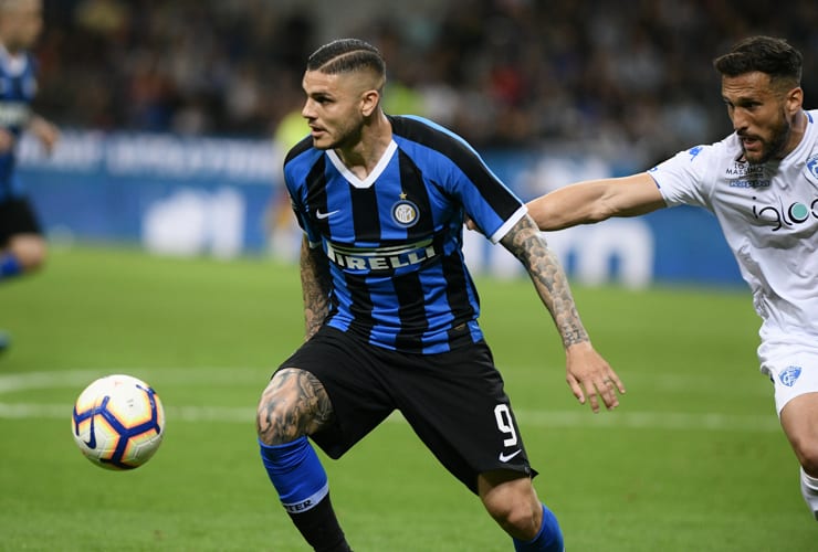 Mauro Icardi in campo con la maglia dell'Inter - Foto Lapresse - Interdipendenza.net