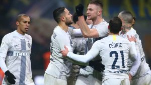 L'Inter festeggia un goal in campionato - Foto Lapresse - Interdipendenza.net